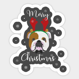 Merry Christmas Bulldog Sticker